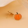 Wholesale Cross-border Hot New Orange Pumpkin Halloween Ear Needle Simple Niche Halloween Oil Drop Earrings Earrings Fun