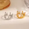 Wholesale Ion Plating (IP) 18K Gold Plated Irregular 304 Stainless Steel Vintage Style Simple Style Waterproof Non Tarnish Open Rings
