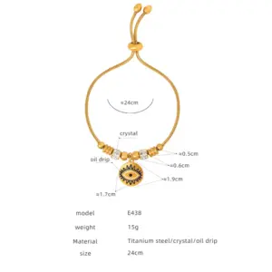 E438-Gold Cross Bracelet