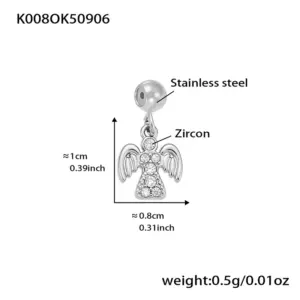 K008-Steel Color Eagle Zircon Pendant