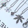 Wholesale men's and women's fashion pendant disco long titanium steel chain net red hip hop necklace y firewood fire jewelry