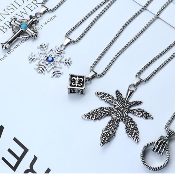Wholesale men's and women's fashion pendant disco long titanium steel chain net red hip hop necklace y firewood fire jewelry