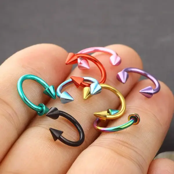 Wholesale 1 Piece Nose Rings & Studs Fashion Solid Color Titanium Steel Vacuum Plating