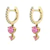 Wholesale 1 Pair Elegant Lady Heart Shape Plating Inlay Copper Zircon 18k Gold Plated Drop Earrings