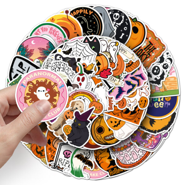 oly-d7de10d261015289bab6e351250559c2 Wholesale 50PCA/PACK Halloween Graffiti Personality Cartoon Holiday DIY Sticker