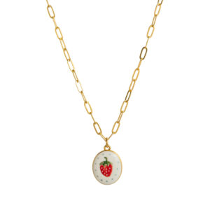 10 oval strawberry necklace