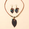 oly-d7f01c691e2cd0c9dc9300636461671e Wholesale Vintage Bohemian Leaf Earring and Necklace Set