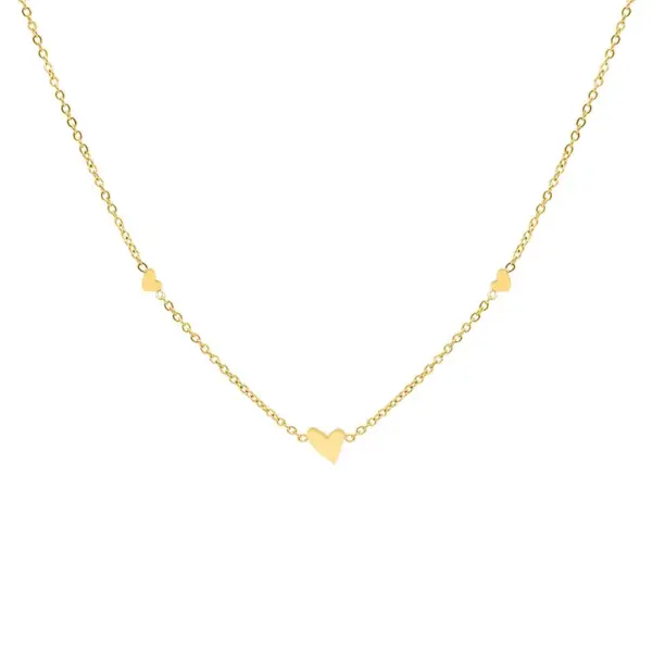 Wholesale Simple Style Heart Shape Titanium Steel Plating Bracelets Necklace