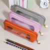 Wholesale Leather transparent large capacity pencil case