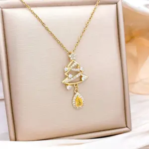 XL659 Christmas Tree Necklace / Gold