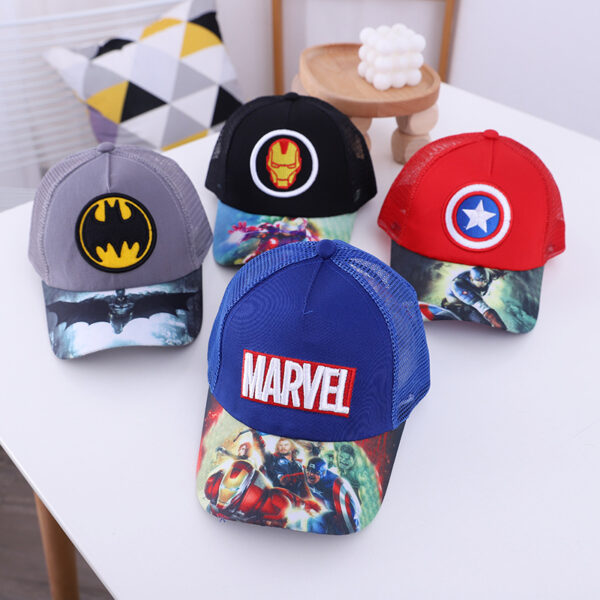 Wholesale Marvel Children's Hat Wholesale Spring and Autumn New Cartoon Cap Spiderman Team Batman Children's Baseball Cap