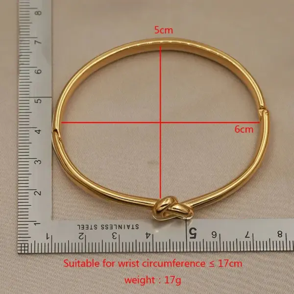 Wholesale 304 Stainless Steel Twist Ion Plating (IP) Real Gold Plated Simple Style Classic Style Waterproof Non Tarnish Asymmetrical Buckle Gold Bangle