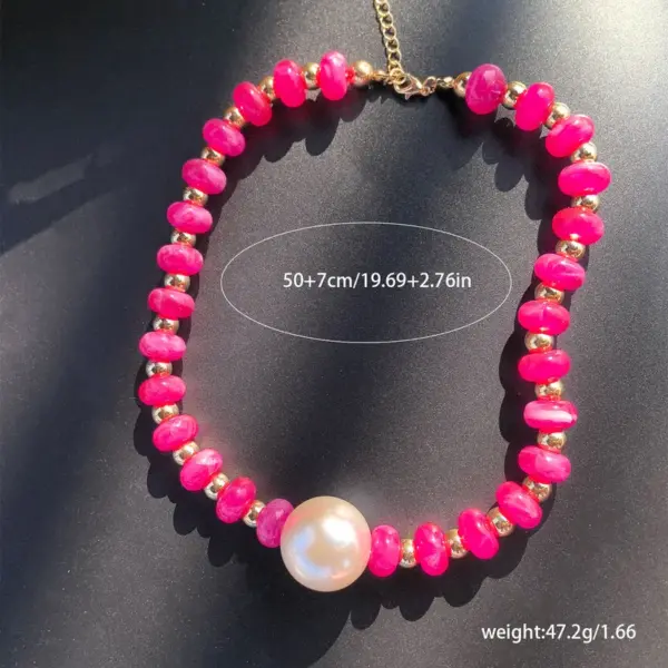 Wholesale Modern Style Geometric Stone Beaded Chain Beaded Necklaces Wholesale