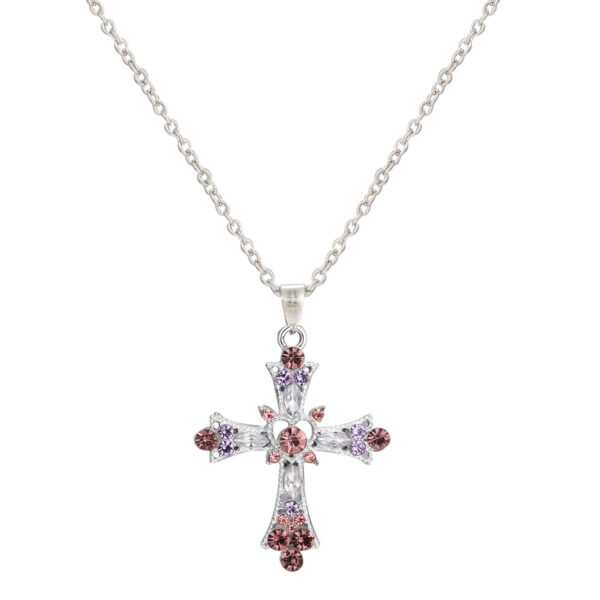 oly-d7feda7d73c6649d82674e42db099f3e Wholesale Sweet cool style girl cross necklace female heavy industry Diamond-embedded Gothic style y2g necklace design clavicle chain