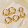 Wholesale PVD Coated 18K Gold Plated Solid Color 304 Stainless Steel Simple Style Waterproof Non Tarnish Earrings