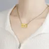 Wholesale Creative Pull-out Photo Envelope Fashion Stainless Steel Letter Clavicle Chain