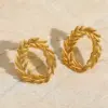 1 Pair Casual Basic Simple Style Geometric Leaves Starfish 304 Stainless Steel 18K Gold Plated Ear Studs