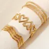 Wholesale Modern Style Geometric Plant 304 Stainless Steel 18K Gold Plated Bangle In Bulk