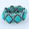 Wholesale European and American Retro Geometric Pattern Diamond Turquoise Bracelet All-match Hot Stressed Wire Beads Handmade Bracelet