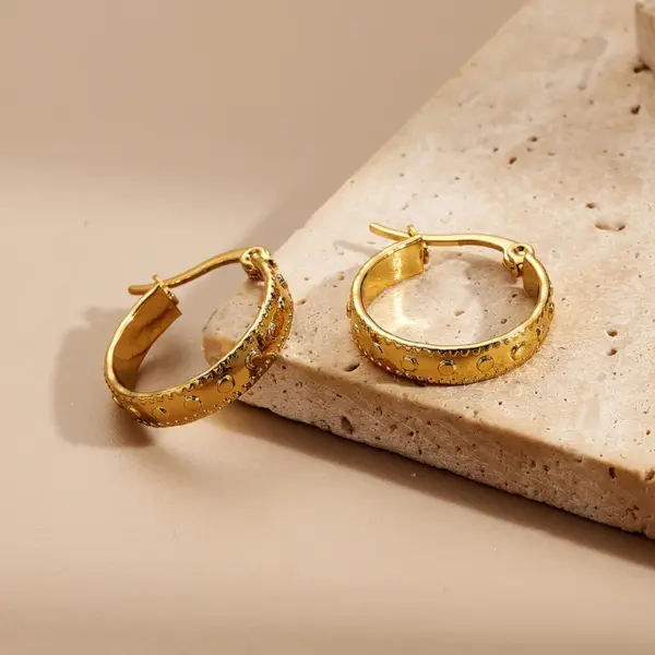 Wholesale Modern Minimalist Round Earrings Women's Stainless Steel 201 Plated Jewelry Fashion Casual Style All Seasons Handmade Polished