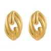 Wholesale 304 Stainless Steel Irregular Bow Knot Shell PVD Coated 18K Gold Plated Elegant Ear Studs