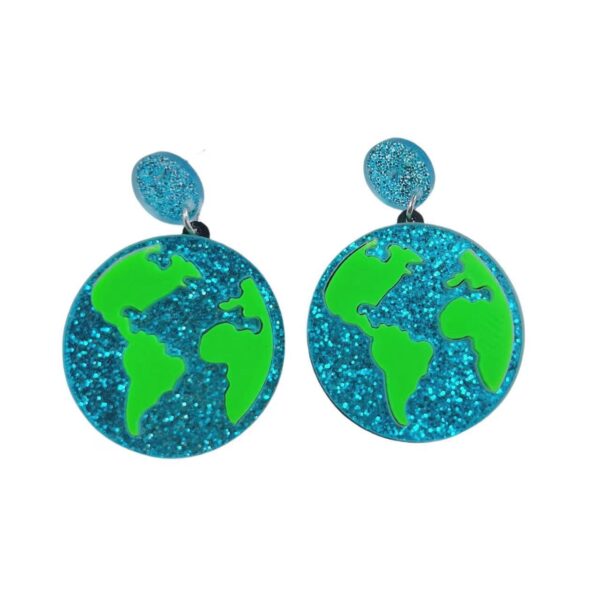Wholesale Europe and the United States cross-border earth environmental protection glitter acrylic round ladies earrings retro geometric earrings jewelry