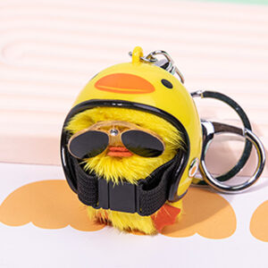 Small yellow chicken helmet with plush small yellow chicken