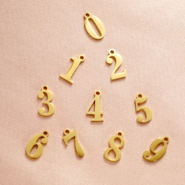 Wholesale PVD Coated 18K Gold Real Gold Plated Number Stainless Steel Simple Style Waterproof Non Tarnish