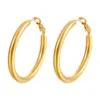 Wholesale 201 Stainless Steel Solid Color Electroplated 18K Real Gold Plated Casual Simple Style Waterproof Non Tarnish Earrings