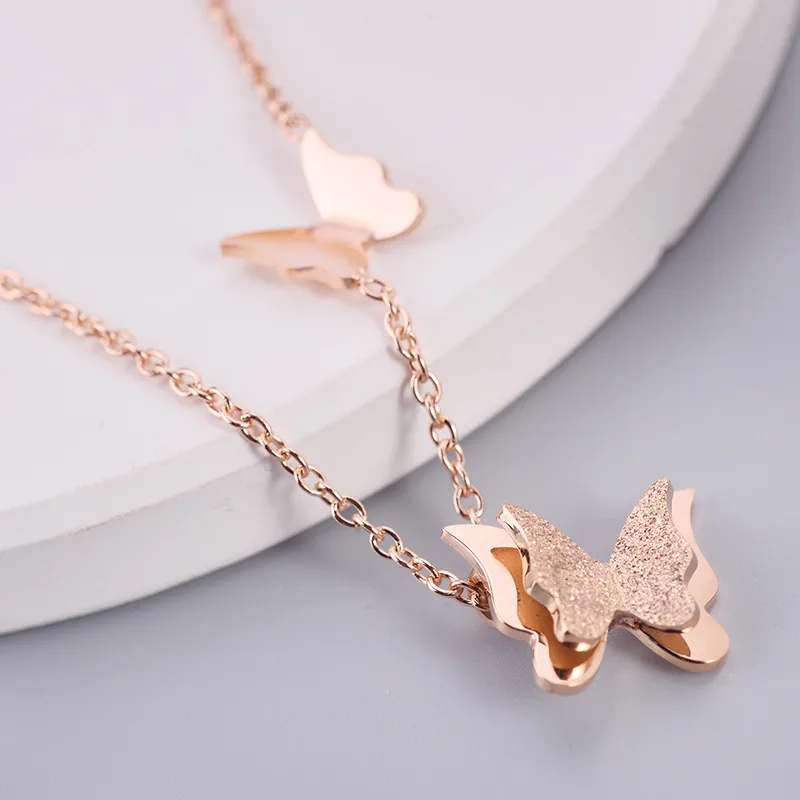 Lady Star Flower Titanium Steel Inlay Rhinestones Pendant Necklace 1 Piece