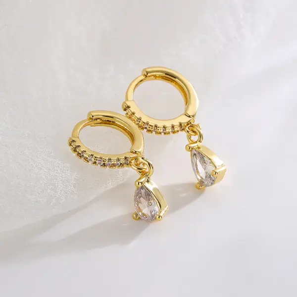 Elegant Water Droplets Copper Drop Earrings