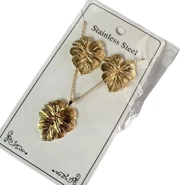 304 Stainless Steel Non-Fading Jewelry Set Earrings Necklace Colorful Ocean Accessories