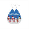 Wholesale Christmas Earrings, Christmas Tree Snowflake Reindeer PU Leather Earrings