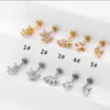 1 Piece Ear Cartilage Rings & Studs Simple Style Crown Butterfly 316L Stainless Steel Waterproof Non Tarnish Surgical Steel Zircon Water Plating Lip Rings Ear Cartilage Rings & Studs