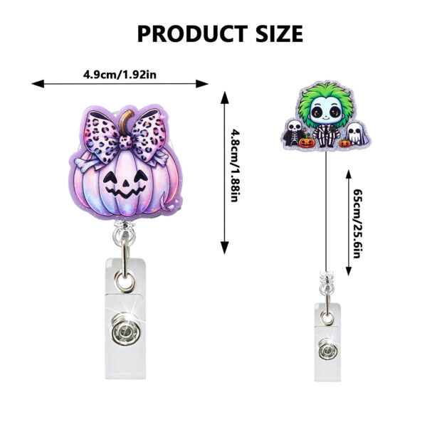 Wholesale Halloween Pumpkin Bow Ghost Buckle Retractable Rotatable Doctor and Nurse ID Card Buckle