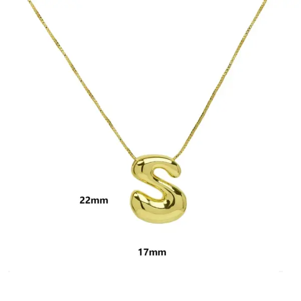 Wholesale Copper 18K Gold Plated Simple Style Letter Plating Pendant Necklace