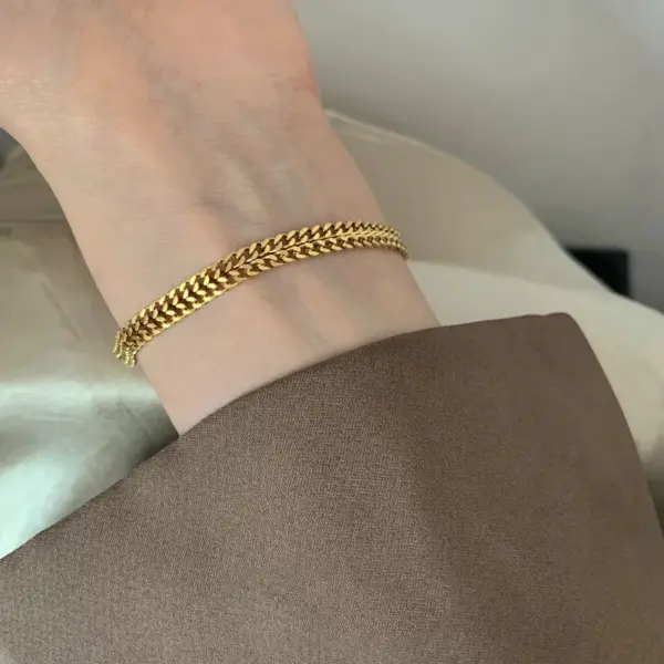 Wholesale Retro Classic Style Solid Color Titanium Steel Plating Bracelets Necklace