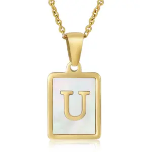 U Letter Gold Necklace