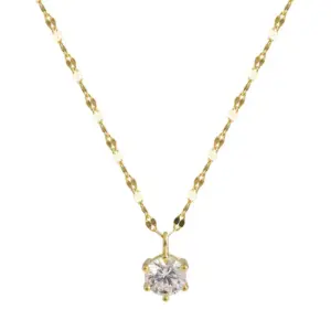 Golden Solitaire Necklace