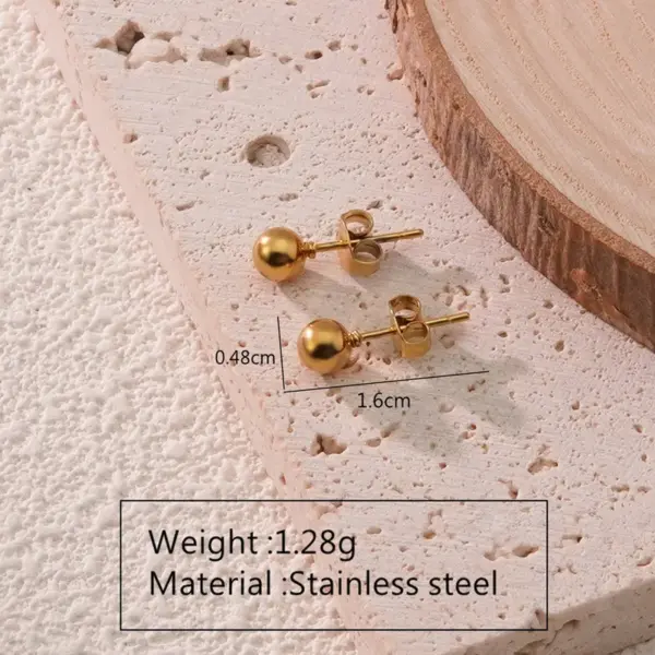 Wholesale 201 Stainless Steel Geometric Ion Plating (IP) 18K Gold Plated Simple Style Classic Style Cool Style Waterproof Non Tarnish Ear Studs
