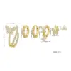 Wholesale 1 Set Sweet Simple Style Geometric Butterfly Inlay Brass Zircon 18K Gold Plated Earrings Ear Studs
