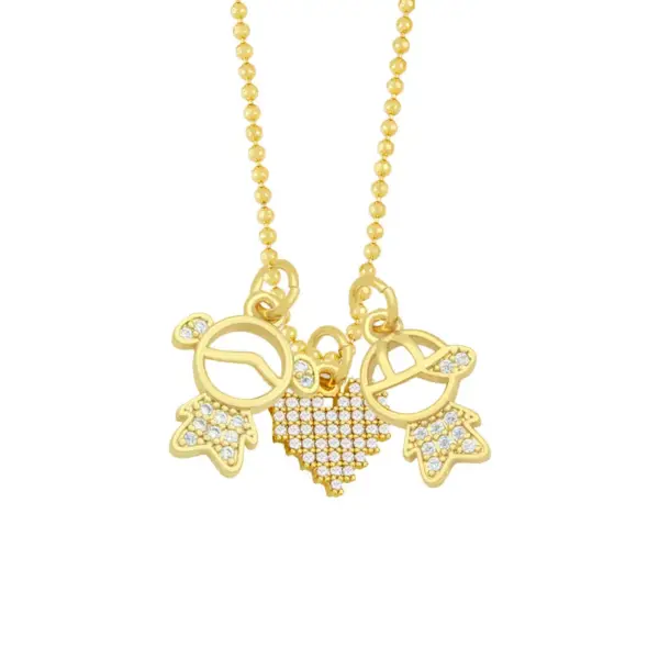 Wholesale Cross-border Hot-selling Couple Pendant Copper Necklaces