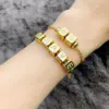 Wholesale Fashion Letter Copper 18k Gold Plated Artificial Gemstones Bracelets In Bulk