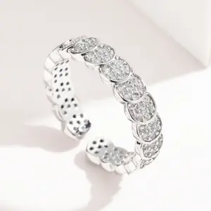 Y194-Meihu Ear Studs [White Gold Color]] / Adjustable Opening