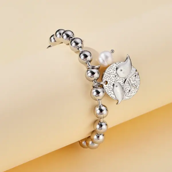 Real Gold Plated Smile Face Heart Shape Flower 304 Stainless Steel Casual Hip-Hop Waterproof Non Tarnish Bracelets