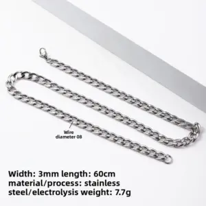 Steel Color 3.0mm Wide / 21cm [Bracelet]]