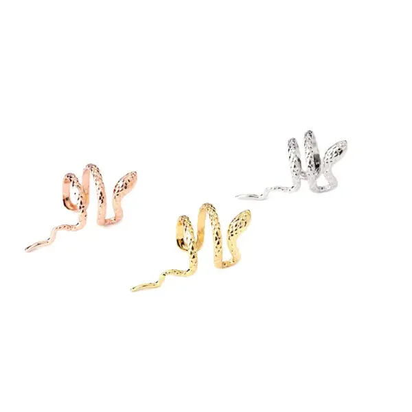 Wholesale Ear Cartilage Rings & Studs Fashion Snake Copper Plating Artificial Gemstones