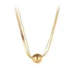 PVD Coated Real Gold Plated 18K Gold Solid Color 304 Stainless Steel Casual Simple Style Waterproof Non Tarnish 304 Stainless Steel Necklace