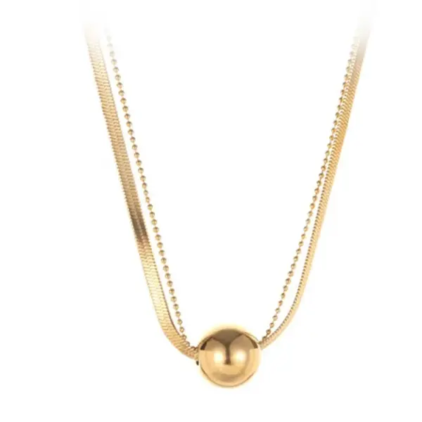PVD Coated Real Gold Plated 18K Gold Solid Color 304 Stainless Steel Casual Simple Style Waterproof Non Tarnish 304 Stainless Steel Necklace