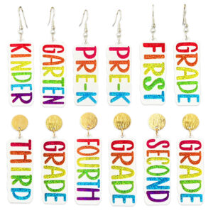 Wholesale Amazon source teachers and students grade bright sparkling text new semester earrings color simple ritual earrings